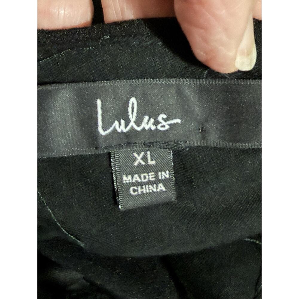 Lulu's Sz XL Black Dress Sexy Midi Bodycon Sleeveless Classic Classy Old Money - Picture 15 of 16